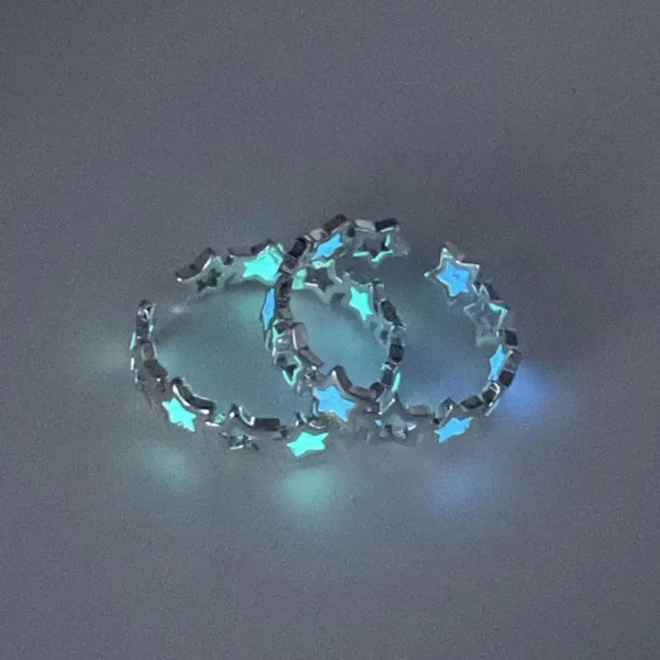 Verstelbare Punk Noctilucent Leuke Ster Hart Liefde Ringen Lichtgevende Glow In The Dark voor Mannen Vrouwen Minnaar Geschenken Halloween Party