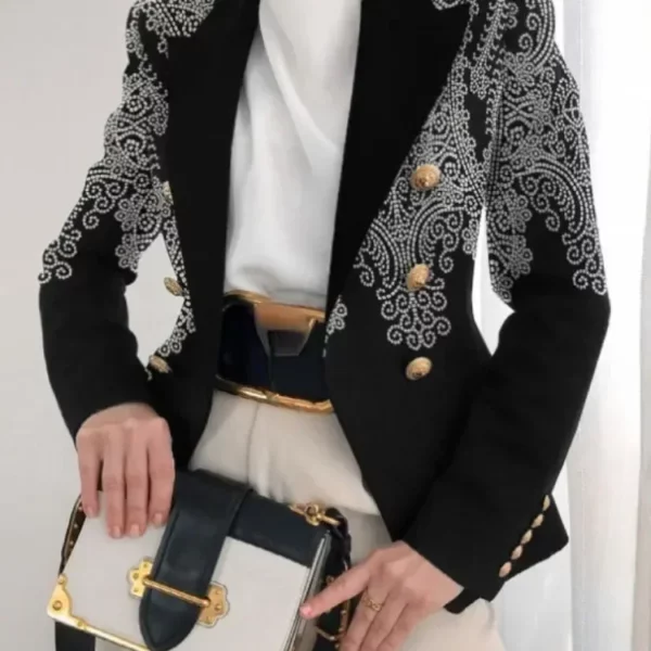 TPJB Streetwear Blazers Paisley Vlinder Chian Gedrukt Double Breasted Blazer met lange mouwen voor dames Herfst Winter INS-pakken