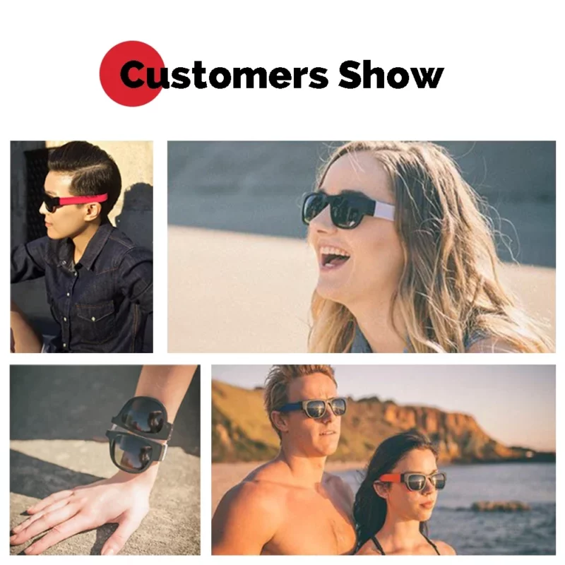 Vintage Folding Sunglasses Women Slappable Sun Glasses for Male Sport Wristband Fold Shades Eyewear Polarized Wrist Sunglasses - Image 4