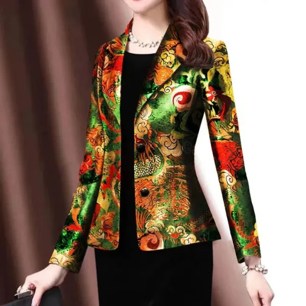 2024 Lente Pak Jack Dames Zomer Nieuwe Temperament Dames Koreaanse Versie Met Één Knoop Jacquard Slanke Korte Top Dames Blazer Ele