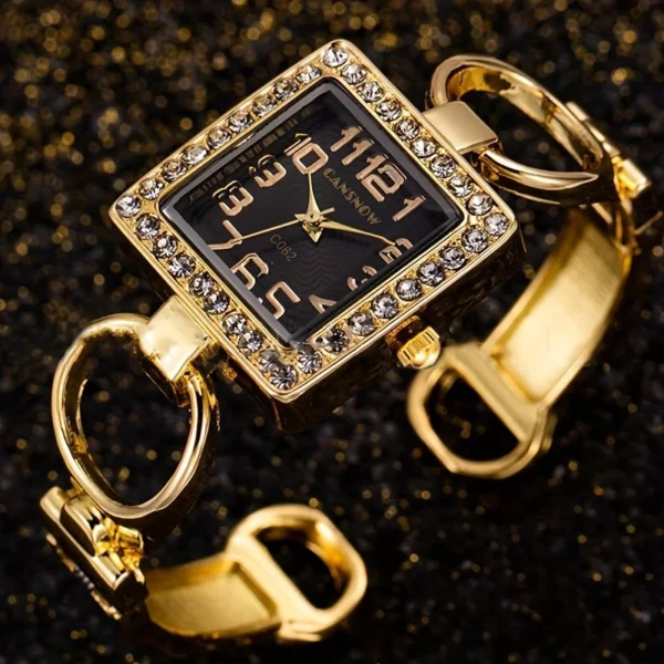 Elegante strass vierkante wijzerplaat quartz horloge vrouwelijke dames luxe mode armband horloge uurklok relojes