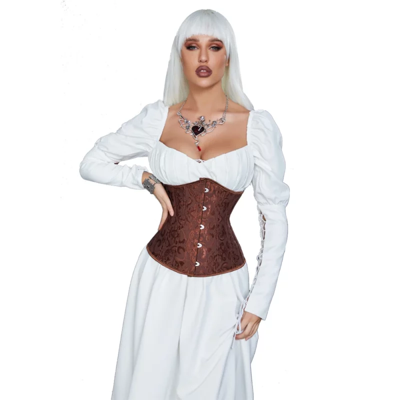 Jacquard onderbuste korset kunststof botten korset basken shaper elegante taille bustier top - Image 2