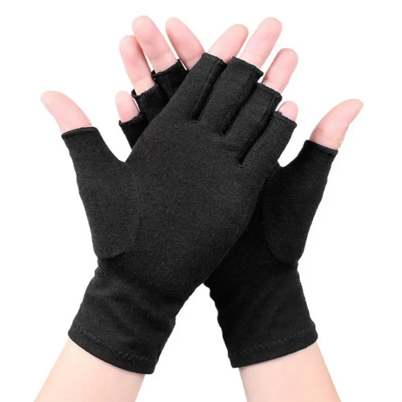 Compressie Artritis Handschoenen Polssteun Therapie Polsbandje Compressiehandschoenen met halve vingers Verlichting van gewrichtspijn Fietshandschoenen - Image 5