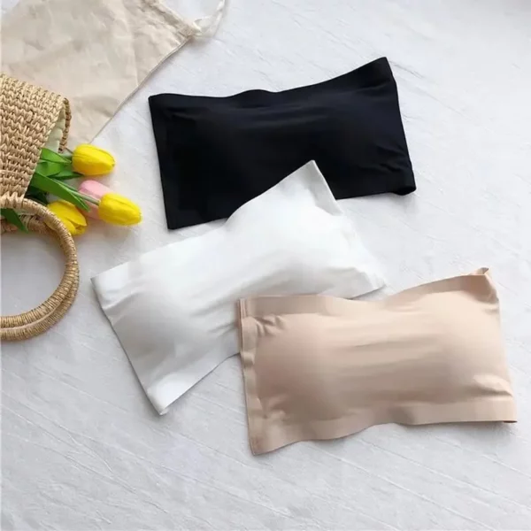 Naadloze Een Stuk Tube Tops Vrouwen Verwijderbare Pads Intimates Basic Zwart/Wit/Huid Womens Strapless Bh Bandeau sexy Lingerie