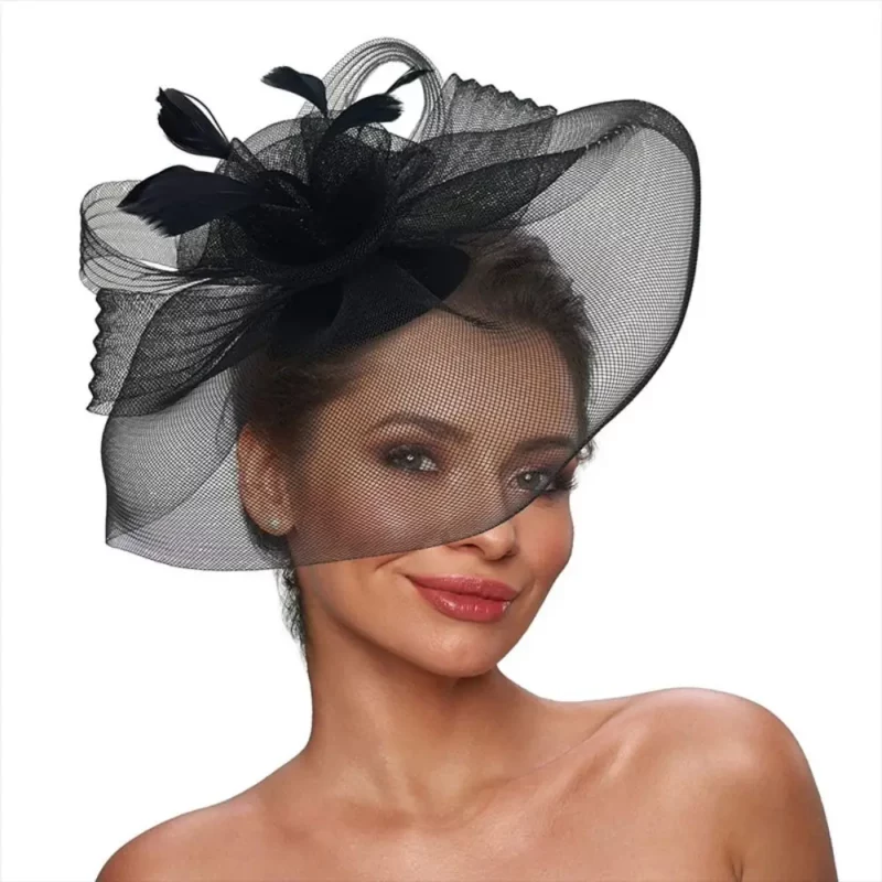 Fashion Handgemaakte Lady Vrouwen Tovenaar Boog Haar Clip Hoofddeksels Kant Veer Mini Hoed Wedding Party Accessoire