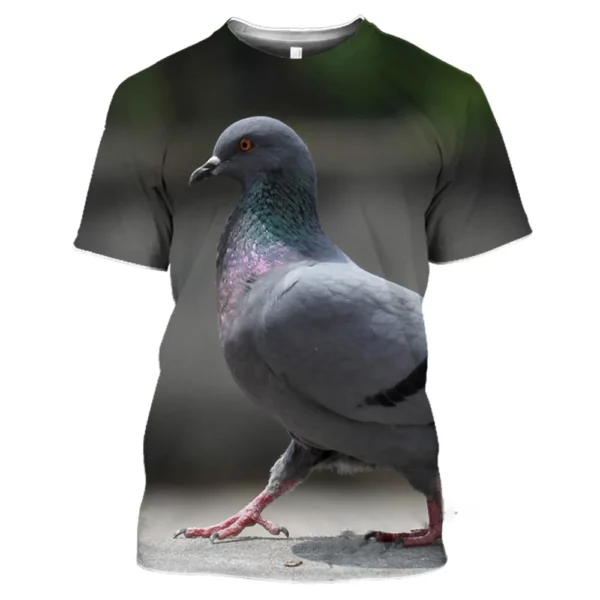 Nieuwe Zomer Wilde Duif Patroon 3D Print T-shirts Mannen Vrouwen Hip Hop O-hals Korte Mouw Oversized Harajuku Tee Top Kid