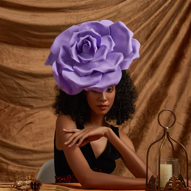 Mode Veer Fascinators Unieke Kerstbloem Haaraccessoires Veelkleurige Kentucky Derby Hoeden Theekransje Haarbanden Vrouw - Image 2