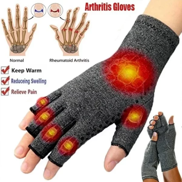 Compressie Artritis Handschoenen Polssteun Therapie Polsbandje Compressiehandschoenen met halve vingers Verlichting van gewrichtspijn Fietshandschoenen