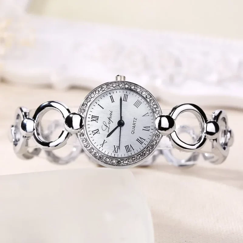 Vrouw armbandhorloge Hot Sale luxe luxe horloge roestvrij staal diamanten wijzerplaat Elegant zakelijk feest Wild Relogio Feminino - Image 5