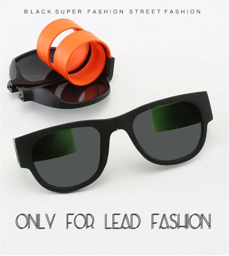 Vintage Folding Sunglasses Women Slappable Sun Glasses for Male Sport Wristband Fold Shades Eyewear Polarized Wrist Sunglasses - Image 6