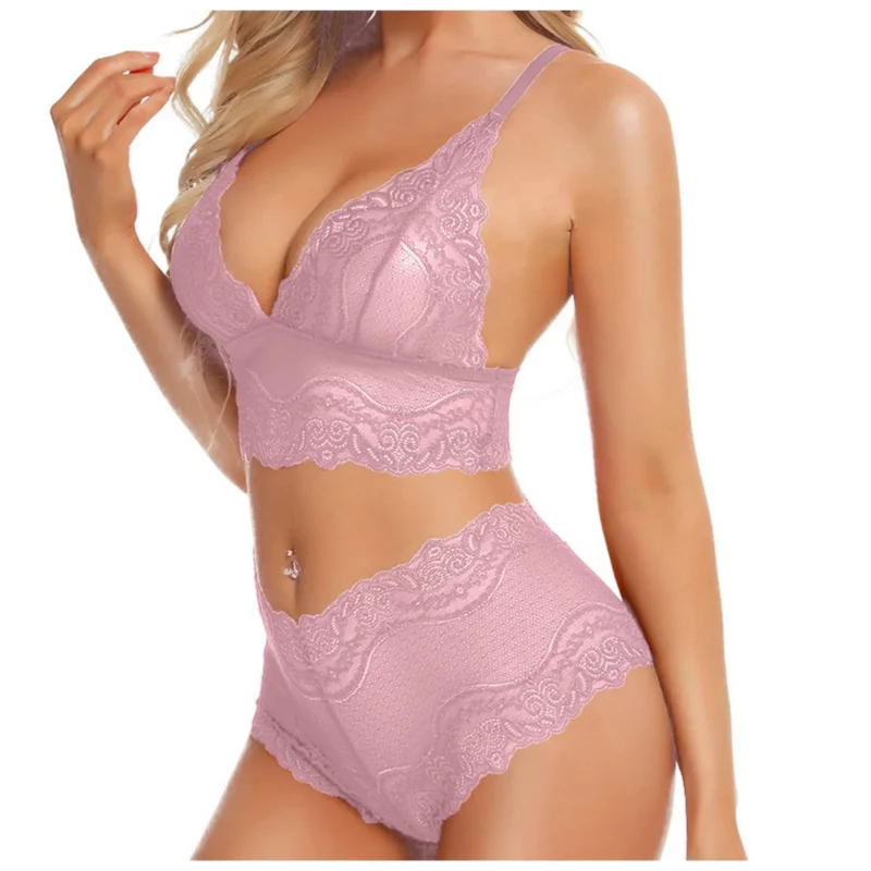 Dames gewaadjurk met beha panty 3-delige set sexy lingerie kant pure doorzichtige pyjama set erotische porno babydoll nachthemd - Image 2