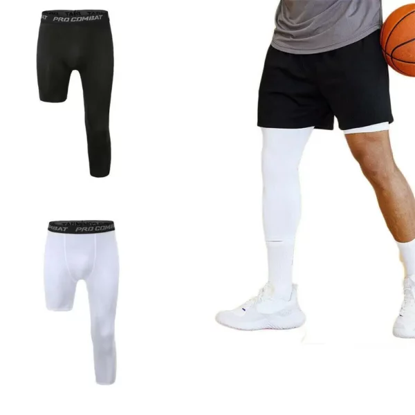 Enkele Been Basketbal Leggings Sneldrogende Heren Hardloopvoetbal Yoga Fitness Compressiebroek Sport Kleding Accessoires