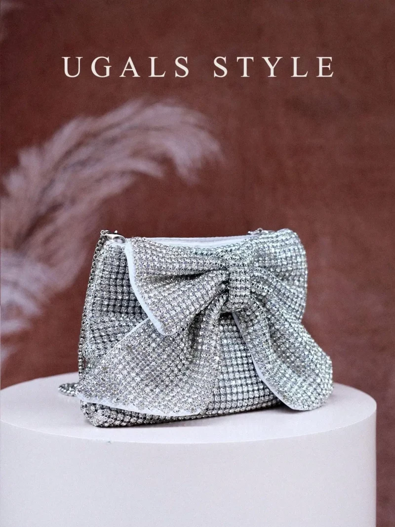Luxe dameshandtas met vierkante ketting en nieuwe diamanten ingelegde kristallen strasstas - Image 4