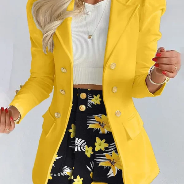 Lente Herfst Nieuwe Gedrukt Pak Set Korte Rok Vrouwen Temperament Slanke Tops Jas + Half Mini Rok Vrouwelijke Kantoor pak Sets Kirt
