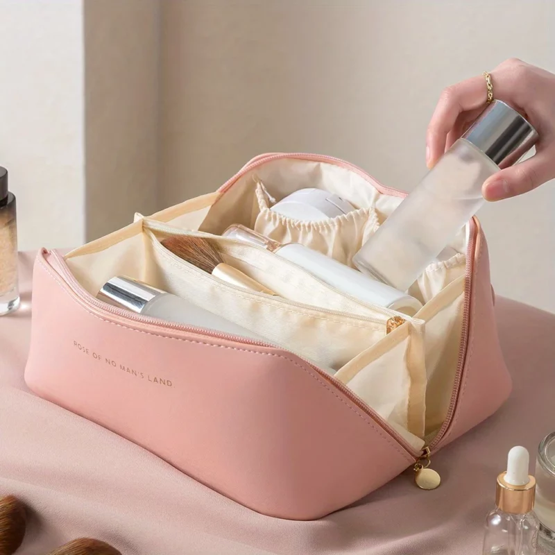Makeup Organizer Female Toiletry Kit Bag Make Up Case Storage Pouch Luxury Lady Box, Cosmetic Bag, Organizer Bag For Travel Zip - Image 3