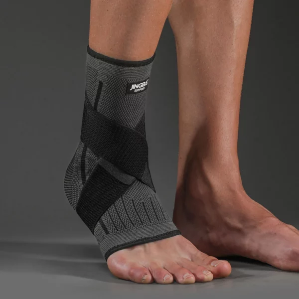 1-delige verstelbare compressie-enkelsteun heren en dames, sterke enkelbrace sportbescherming