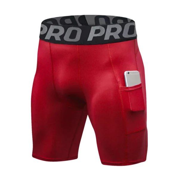 Compressieshorts Anti-schuren ondergoed voor heren Basislaag Sneldrogende hardloopshorts met zakken voor training en gymactiviteiten
