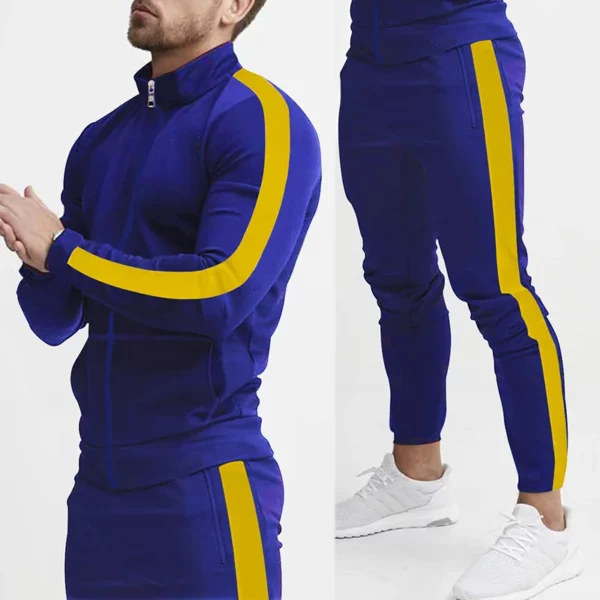 Herfst en winter Nieuwe casual sportpakken voor heren Kleurblok Casual herenpakken met capuchon Trendy sporttrainingspakken volledige set