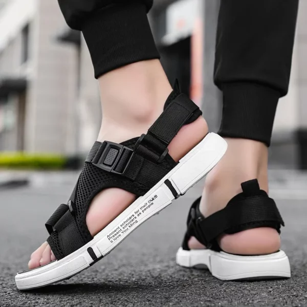 Sandalen Zachte Mannen Comfortabele Antislip Mannen Schoenen Hoge Kwaliteit Geweven Strand Sandalen Heren Gladiator Sandalen Zomer Casual Platte Schoenen