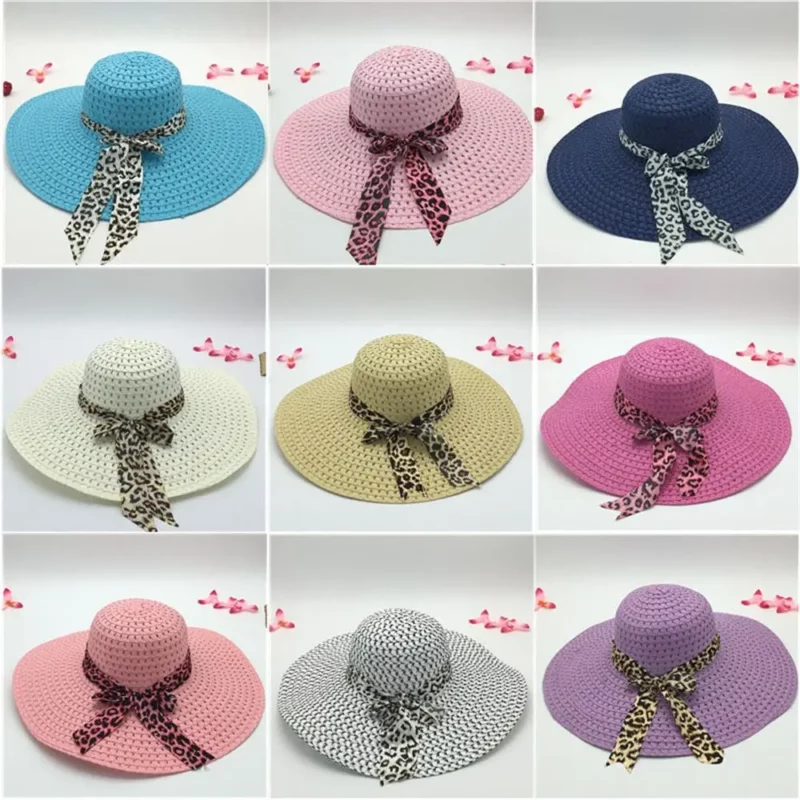 Lady Straw Hat Summer Women Anti-UV Women Beach Hat Wide Brim Cap Sunshade Lady Straw Hat Fishing Outdoor Wide Brim Cap - Image 2