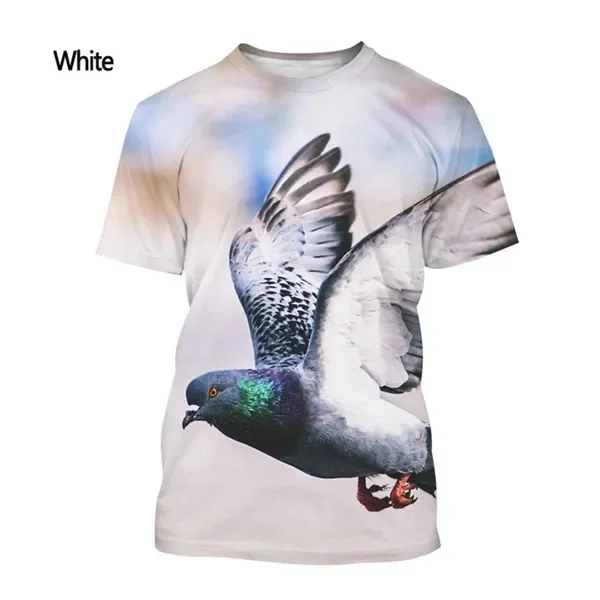Nieuwe Mode Duif Dier Vogel 3d Print T-Shirt Heren En Dames Zomer Casual Harajuku Stijl Straat T-Shirt Met Korte Mouwen