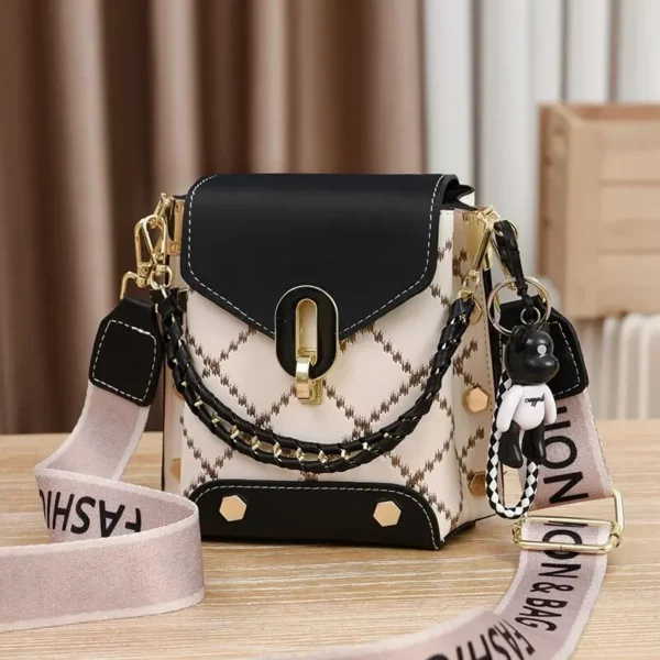 Damestas Keten Leer Diamantrooster Dagelijkse Commuter Crossbody Tas Voor Dames Schoudertas Winkelen