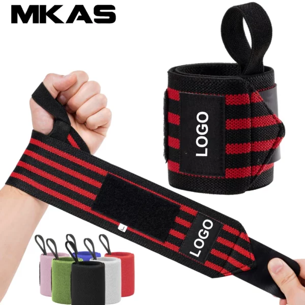 1 paar polsbandjes Polssteun Brace-riemen Extra sterkte Gewichtheffen Polsbandages Bandage Fitness Gym Training Aangepast logo