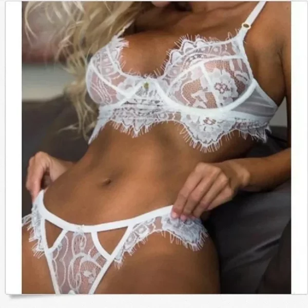 Kanten lingerieset Sexy ondergoed Holle kanten bh en panty set Wit Zwart ondergoed Dames Grote maten Diego Mkustom 18 + JavaScript