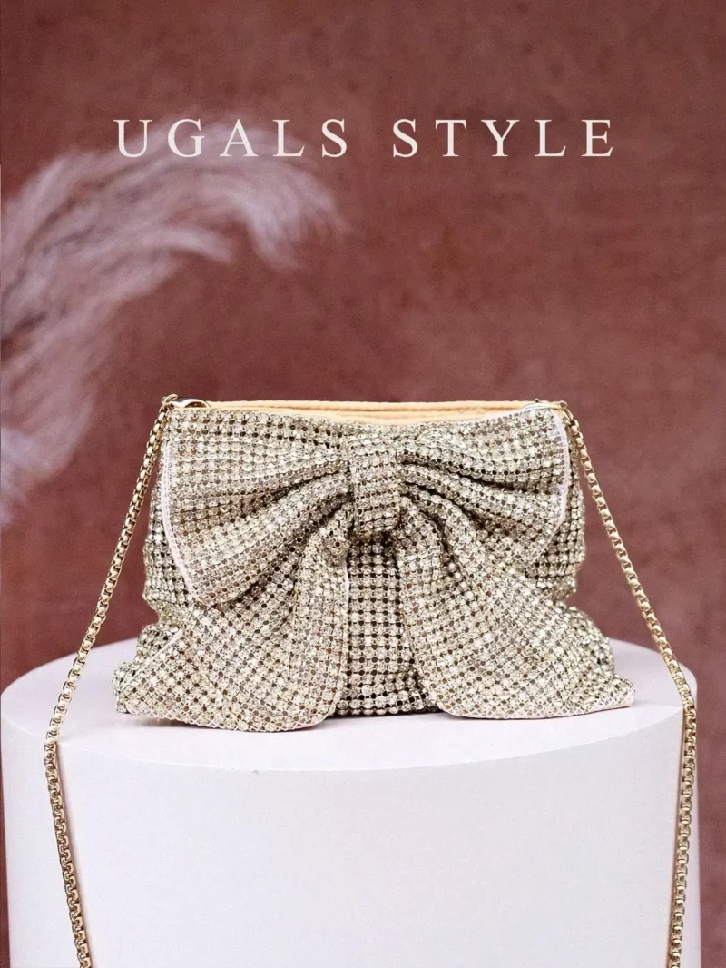 Luxe dameshandtas met vierkante ketting en nieuwe diamanten ingelegde kristallen strasstas - Image 3