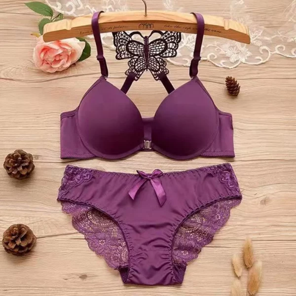 Lingerie Sexy Hot Vrouwen Voorkant Knop Vlinder Terug Bh Set Afneembare Dubbele Schouderband Mohamed бегаnica Turismo