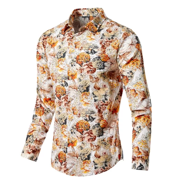 Maat M-5XL 2024 Nieuwe Zomer Heren Hawaiiaanse Shirts Met Lange Mouwen Katoen Casual Bloemen Shirts Wave Regelmatige Herenkleding Mode CS11