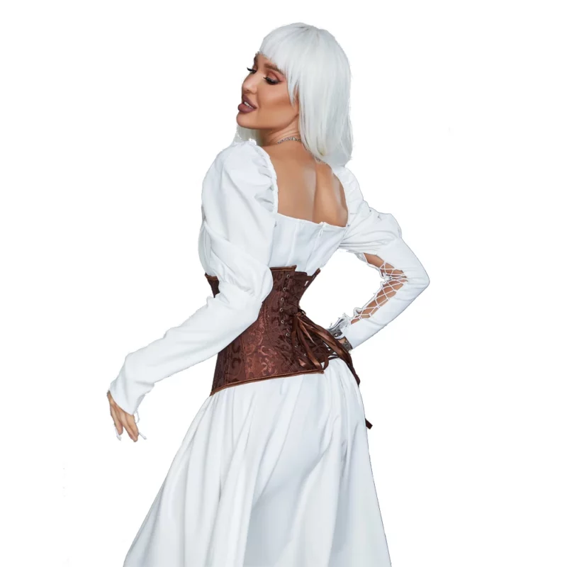 Jacquard onderbuste korset kunststof botten korset basken shaper elegante taille bustier top - Image 3