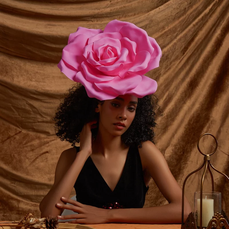 Mode Veer Fascinators Unieke Kerstbloem Haaraccessoires Veelkleurige Kentucky Derby Hoeden Theekransje Haarbanden Vrouw - Image 3