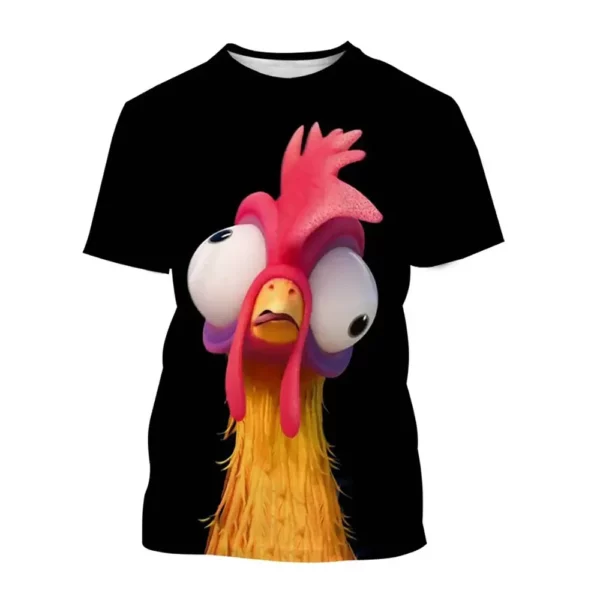 2024 Grappige Kip T-shirts 3D Print Moana Cartoon Anime Mannen Vrouwen Straat Casual T-shirt Kinderen Jongen Meisje Tees tops Kleding