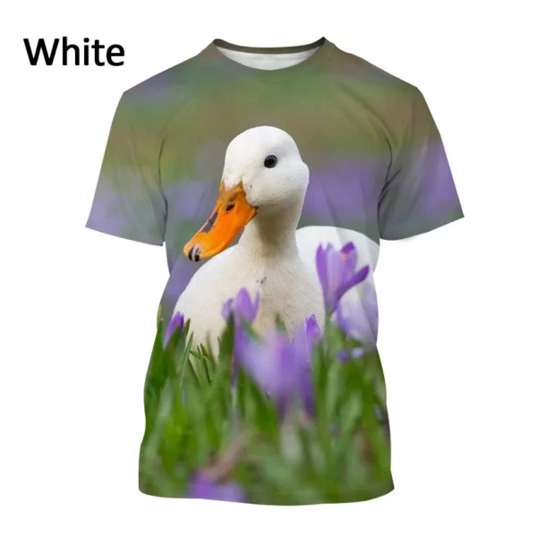 2022 Nieuwe Leuke Huisdier Eend T-shirt Mannen En Vrouwen Casual Animal Print Korte Mouwen T-shirt Harajuku streetwear Top