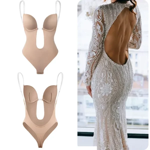 Vrouwen Full Body Shaper Bh Backless Bodysuit Thong Onzichtbare Shapers Tummy Controle Shapewear Gordels Schede Afslanken Ondergoed