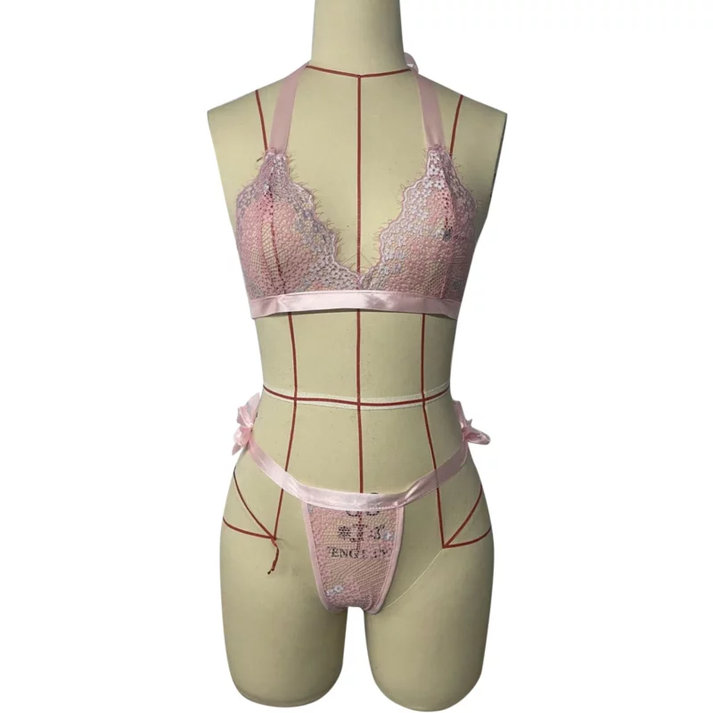 Vrouwen Sheer Bloemen Kant Lingerie Set Sexy Push Up Bh En Panty 2-delige Pyjama Set Sexy Nachtkleding Sexy Speelgoed Voor Vrouwen Lenceria - Image 2