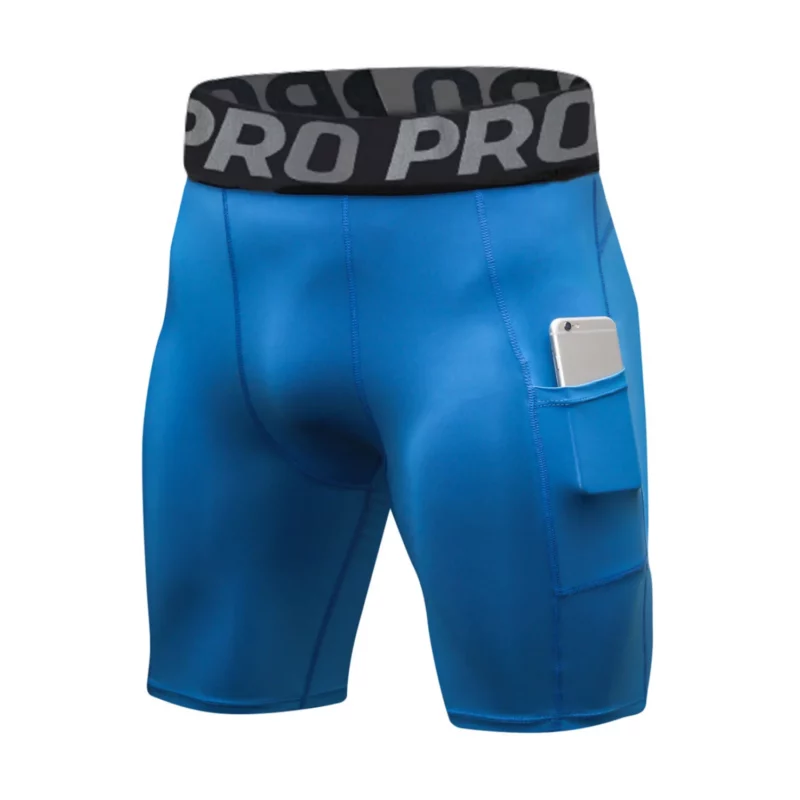 Compressieshorts Anti-schuren ondergoed voor heren Basislaag Sneldrogende hardloopshorts met zakken voor training en gymactiviteiten - Image 3