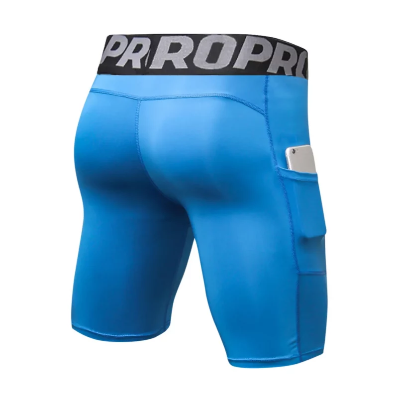 Compressieshorts Anti-schuren ondergoed voor heren Basislaag Sneldrogende hardloopshorts met zakken voor training en gymactiviteiten - Image 4