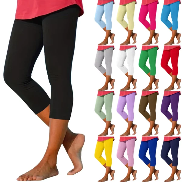 Damesmode Effen uitdaging Esperoôn Kleur Casual Skinny Yoga 7/10 Broek Comfortabel Materiaal Strakke cropped broek Effen kleur